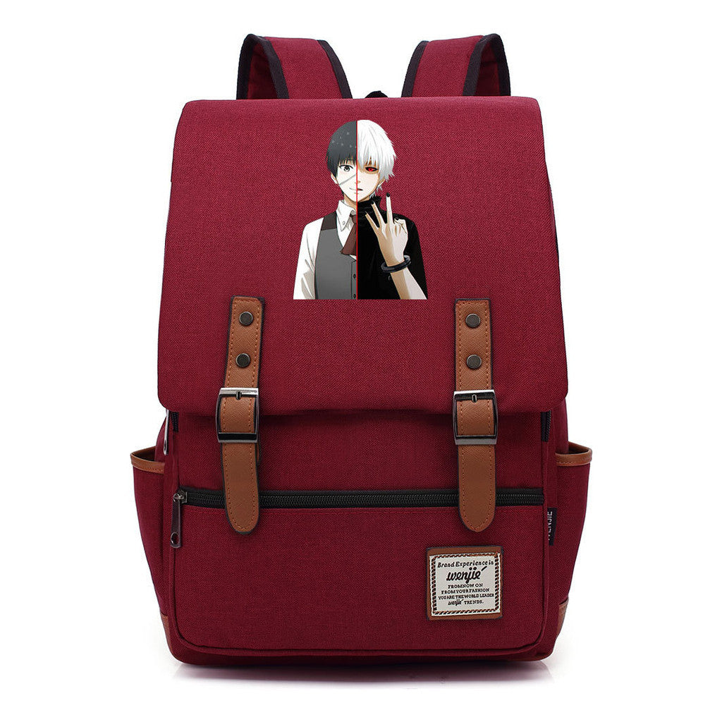 Tokyo Ghoul Student School Bag Men's And Women's Leisure Belt Buckle Backpack