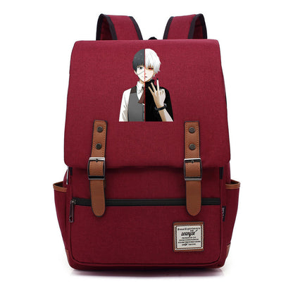 Tokyo Ghoul Student School Bag Men's And Women's Leisure Belt Buckle Backpack