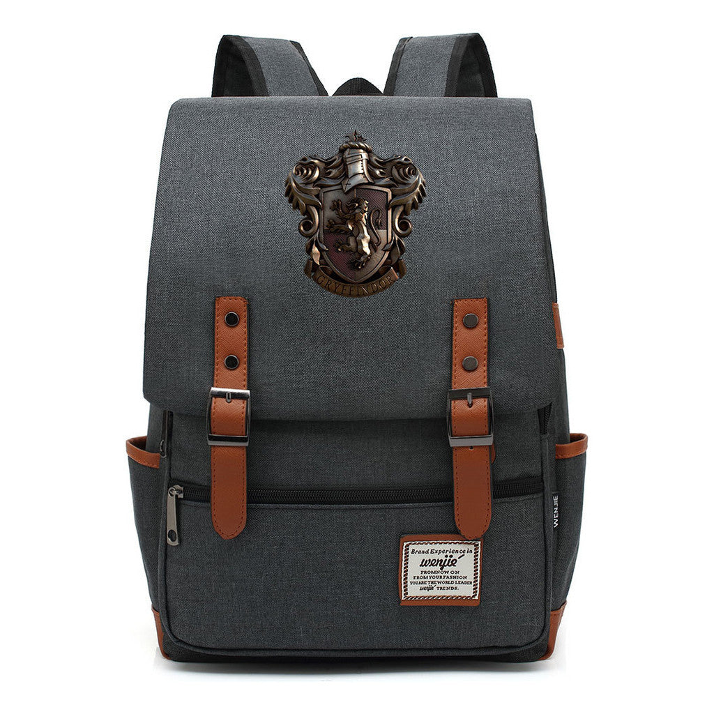 School Of Witchcraft And Wizardry Printed Youth Student Backpack For Men And Women, Casual Belt Buckle, Classic Backpack