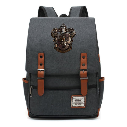 School Of Witchcraft And Wizardry Printed Youth Student Backpack For Men And Women, Casual Belt Buckle, Classic Backpack