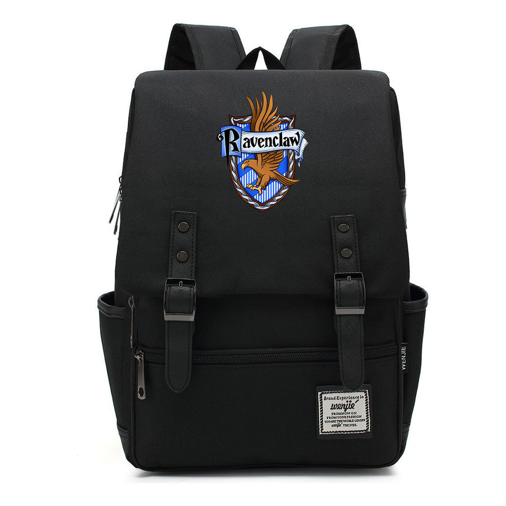 School Of Witchcraft And Wizardry Printed Youth Student School Bag Casual Belt Buckle Classic Backpack