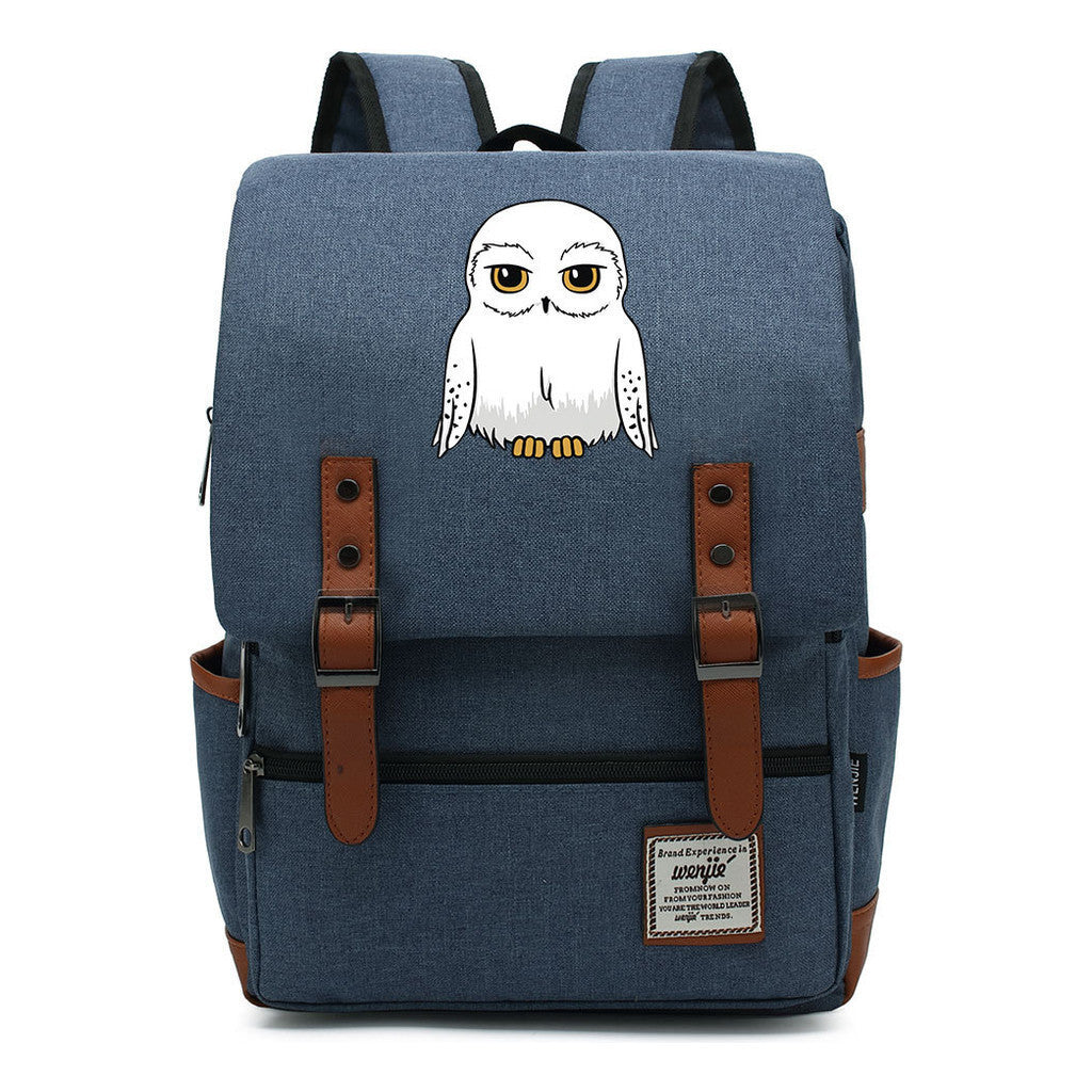 School Of Witchcraft And Wizardry Printed Student School Bag Casual Belt Buckle Classic Backpack