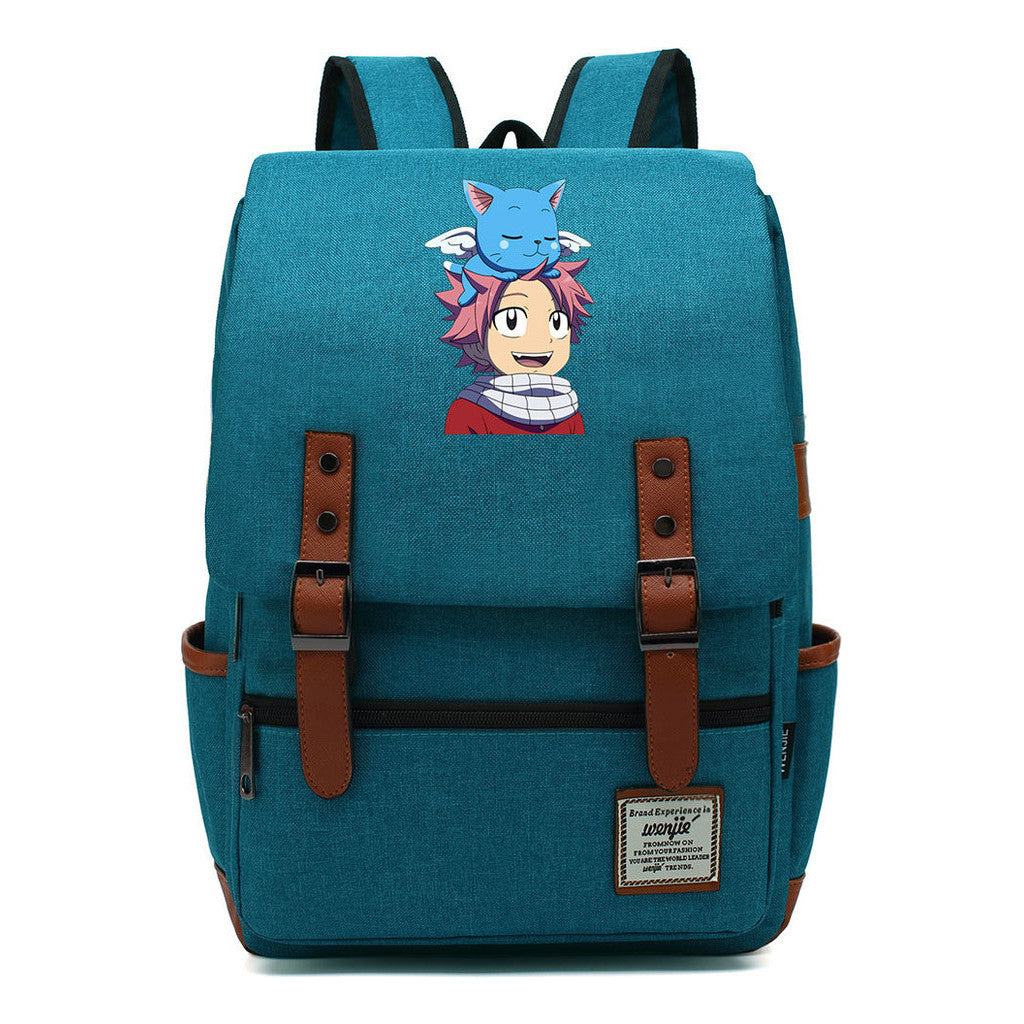 Printed Schoolbag Leisure Belt Buckle Classic Backpack For Young Students