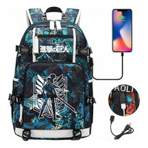 The Giant Of Manga Attack Usb Youth Student Backpack For Men And Women's Leisure Travel Backpack