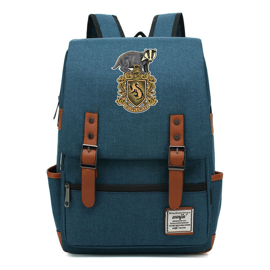 Printed Youth Student School Bag Casual Belt Buckle Classic Backpack 38*27*12.5cm
