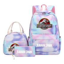 Jurassic Park Dinosaur Youth Student Girls School Bag Lunch Bag Three Piece Set Backpack Set