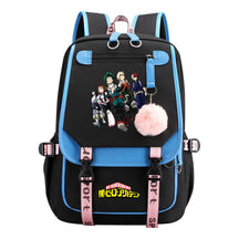 Comics My Heroes Academy Usb Youth Student Backpack Men's And Women's Leisure Ribbon Flip Backpack