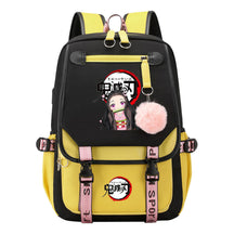 Cartoon Fashion Usb Student Backpack With Casual Woven Strap Flip Back Backpack
