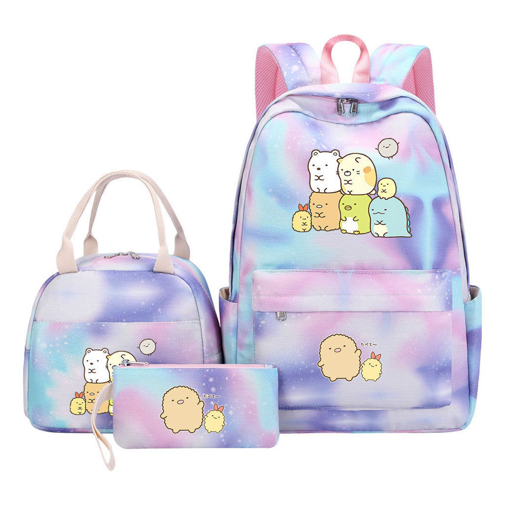Corner Biology Student School Bag Lunch Bag Three Piece Set Backpack Set