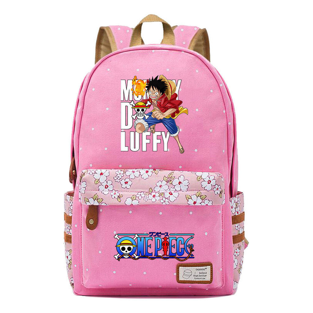 Anime Pirate Wang Lufei Printed Student School Bag Fragmented Flower Leisure Backpack