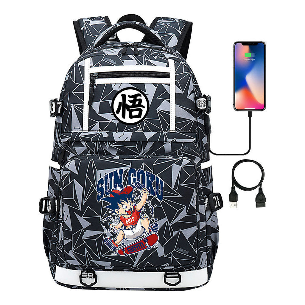 Manga Dragon Ball Usb Youth Student Backpack For Men And Women, Backpack For Leisure Travel