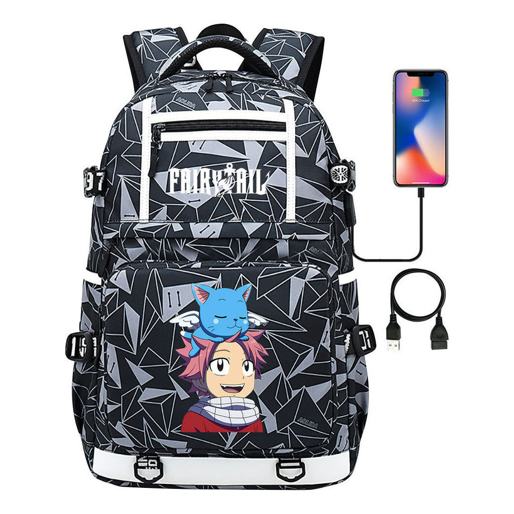 Usb Youth Student School Bag Men's And Women's Backpack Leisure Travel Bag