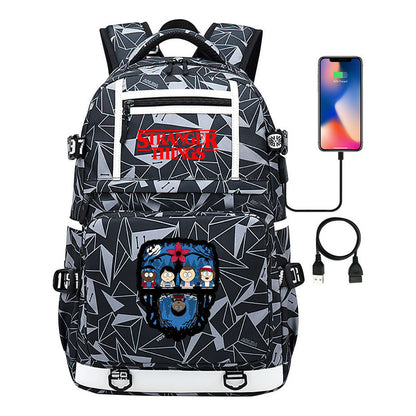 Printed Usb Youth Student Backpack For Men And Women's Leisure Travel Backpack