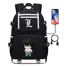 Cartoon Comics Death Note Printed Usb Youth Student Backpack Men's And Women's Leisure Travel Backpack