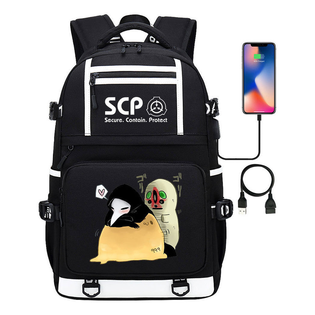 Printed Usb Youth Backpack For Men And Women's Leisure Travel Backpack