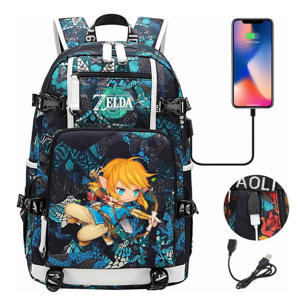 Printed Teenage Student Backpack For Men And Women With Backpacks