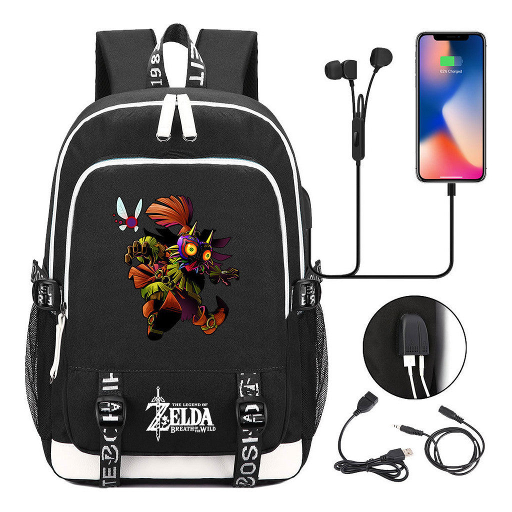 Usb Youth Primary And Secondary School Student Backpack For Men And Women's Leisure Sports Backpack
