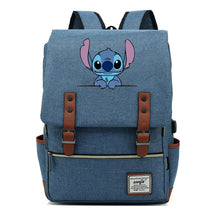 Anime Star Baby Stitch Printed Youth Student Backpack Usb Casual Backpack
