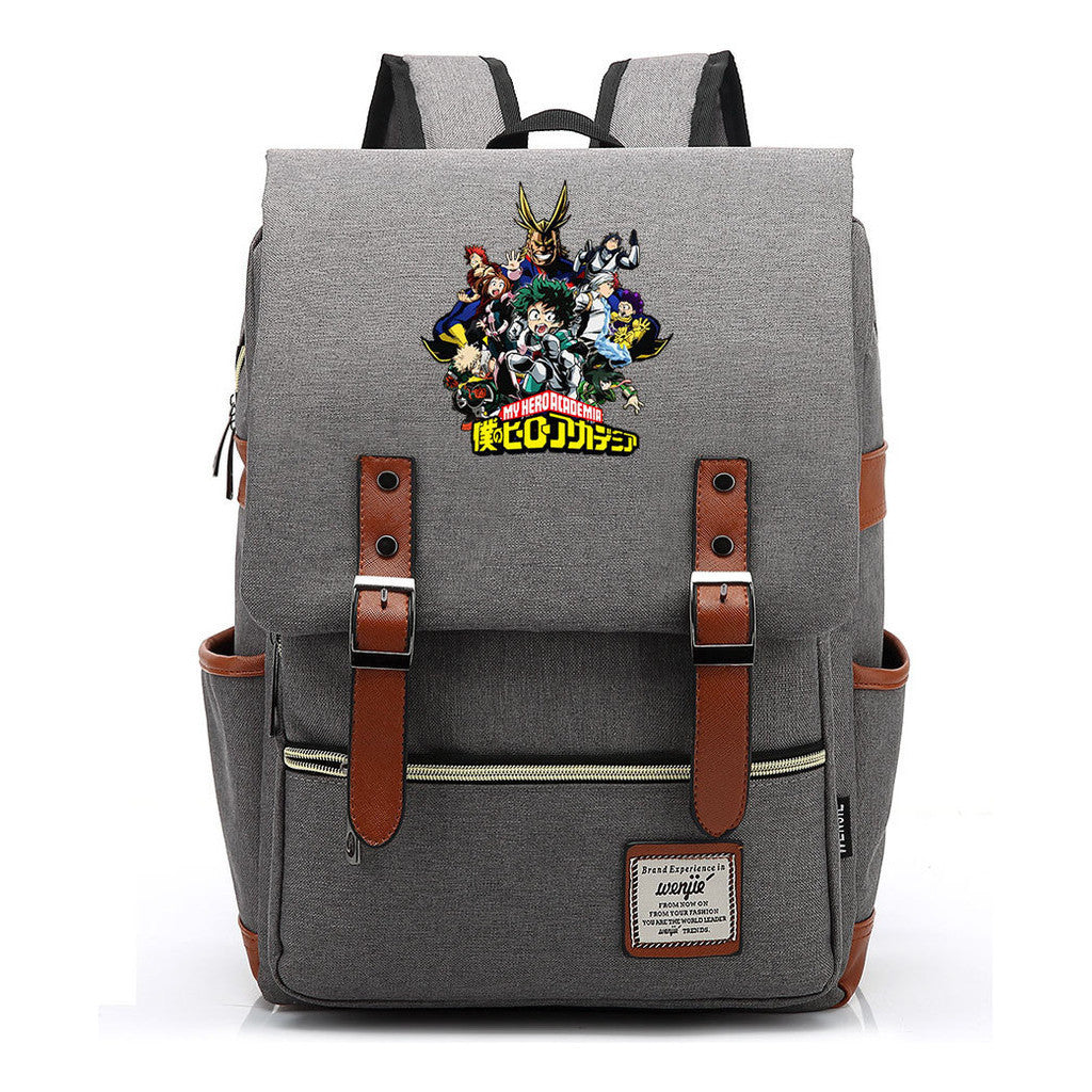 Anime My Heroes Academy Printed Student School Bag For Men And Women Leisure Belt Buckle Classic Backpack