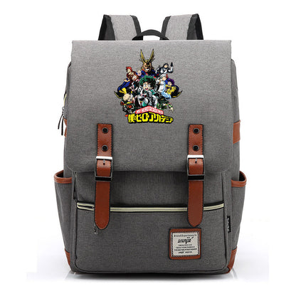 Anime My Heroes Academy Printed Student School Bag For Men And Women Leisure Belt Buckle Classic Backpack
