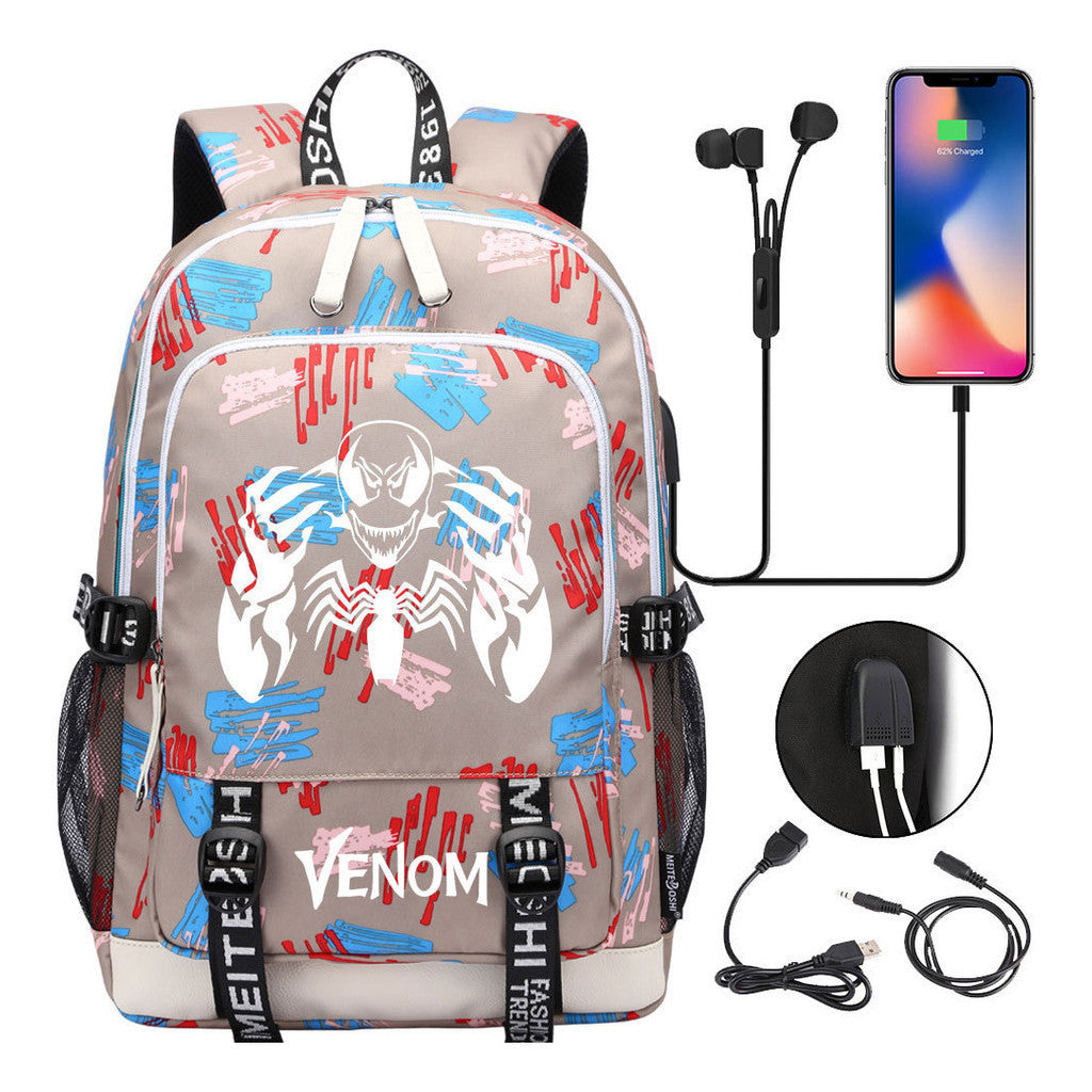 Youth Student Backpack Usb Men's And Women's Leisure Backpack