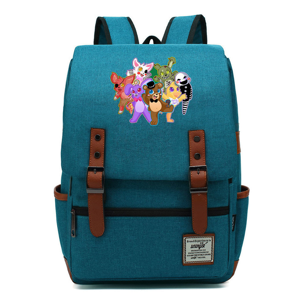 Toy Bear Printed Teenage Student Backpack For Men And Women, Casual Belt Buckle, Classic Backpack