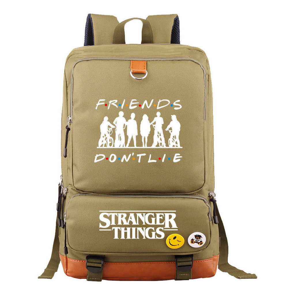 Strange Story Printed Youth Student School Bag Large Capacity Travel Bag Men's And Women's Backpack