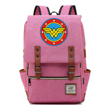 Anime Wonder Woman Printed Youth Student School Bag Men's And Women's Leisure Belt Buckle Backpack