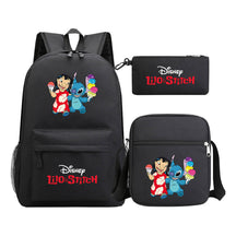 Starry Baby Stitch Printed Youth School Bag Three Piece Set For Men And Women Shoulder Set Backpack