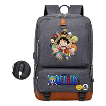 Cartoon Pirate King Printed Usb Student Backpack Leisure Travel Backpack