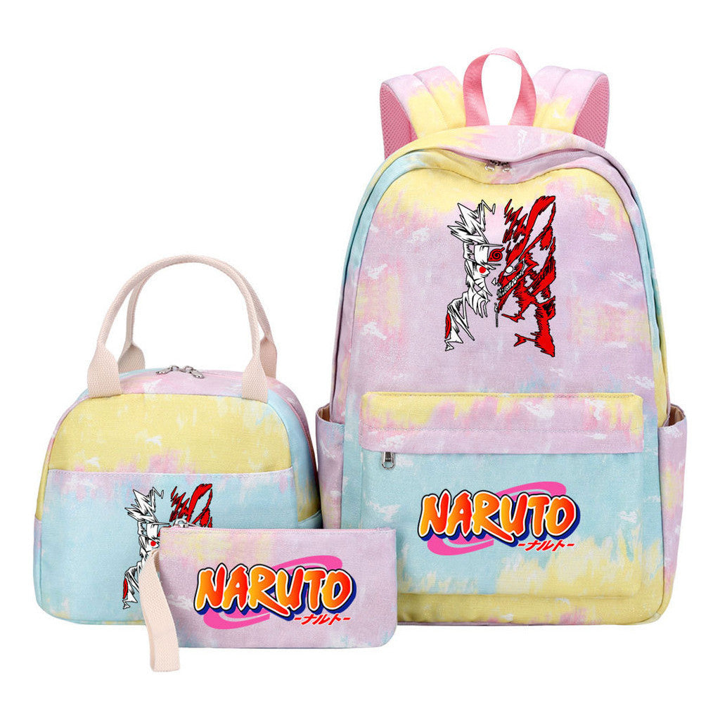 Naruto Student Girl Backpack Lunch Bag Three Piece Set Backpack Set