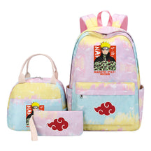 Naruto Teenage Student Girls School Bag Lunch Bag Three Piece Set Backpack Set