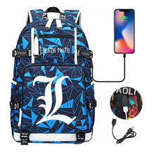 Death Note Usb Youth Student Backpack Leisure Travel Backpack