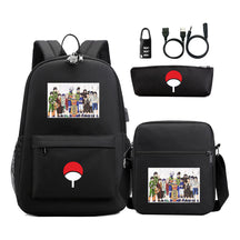 Naruto Usb Password Lock Student Backpack Three Piece Set Backpack Set