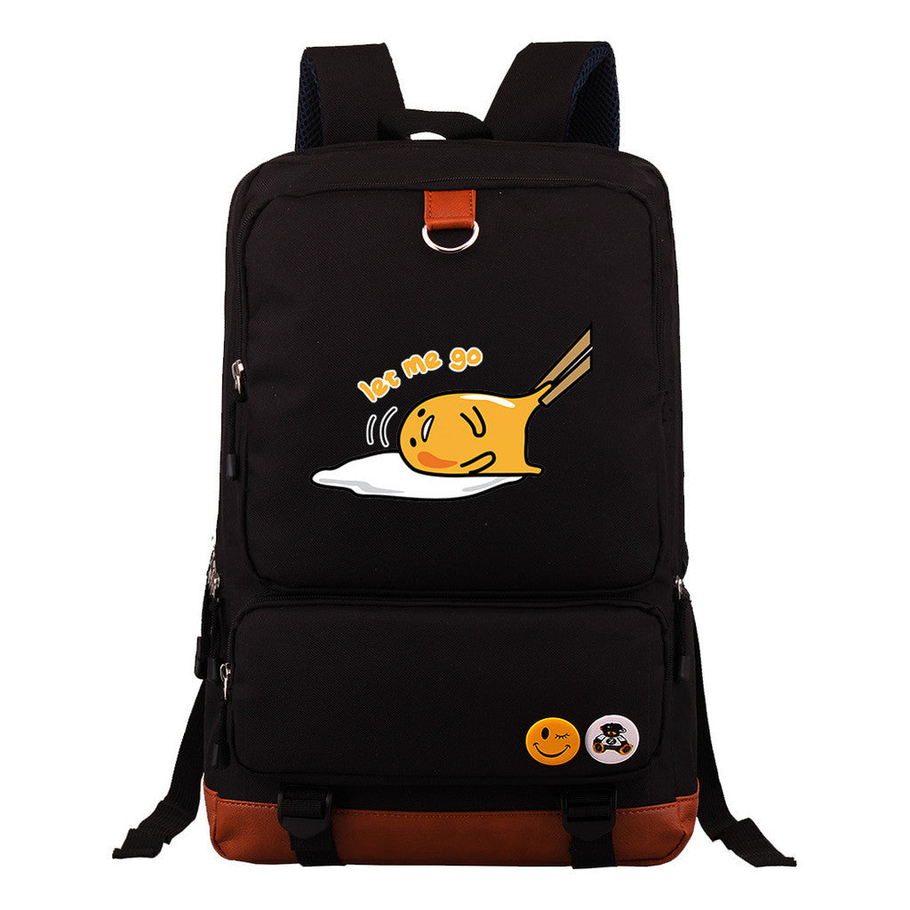 Cartoon Anime Lazy Egg Youth Student Backpack With Large Capacity Travel Bag For Boys And Girls Backpack