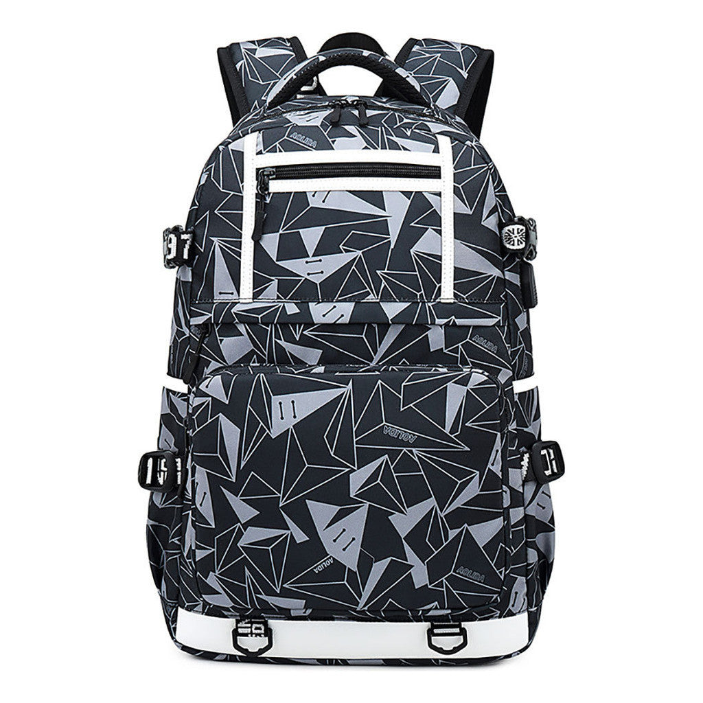 Fashion Printed Usb Youth Student Backpack For Men And Women, Backpack For Leisure Travel Bag
