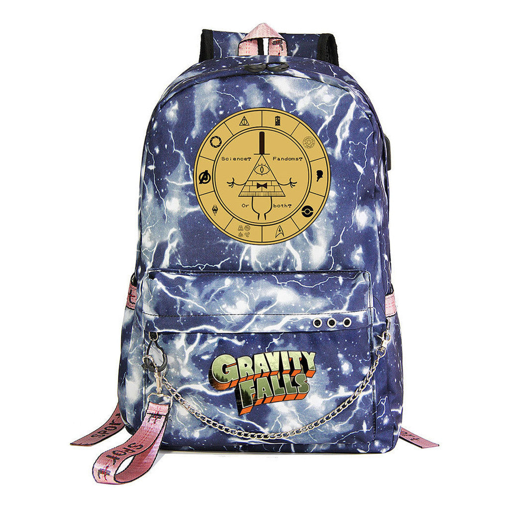 Cartoon Strange Town Youth Student School Bag Men's And Women's Leisure Travel Backpack
