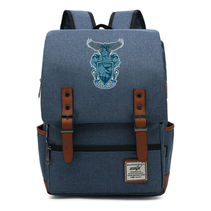 School Of Witchcraft And Wizardry Printed Student Backpack For Men And Women, Casual Belt Buckle, Classic Backpack