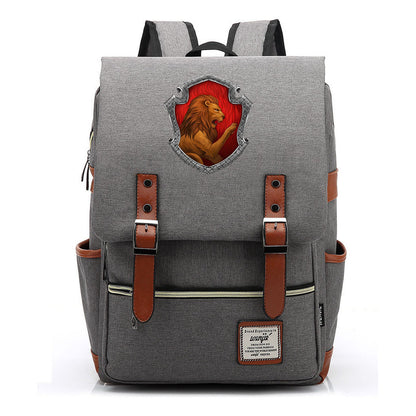 Academy Of Magic Print Teen School Bag Casual Belt Buckle Classic Backpack