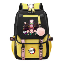 Comic Cartoon Fashion Usb Student Backpack Casual Woven Flap Backpack