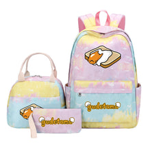 Egg Green Manga Student Girls School Bag Lunch Bag Three Piece Set Backpack Set