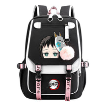 Comic Cartoon Fashion Usb Student Backpack Casual Woven Flap Backpack