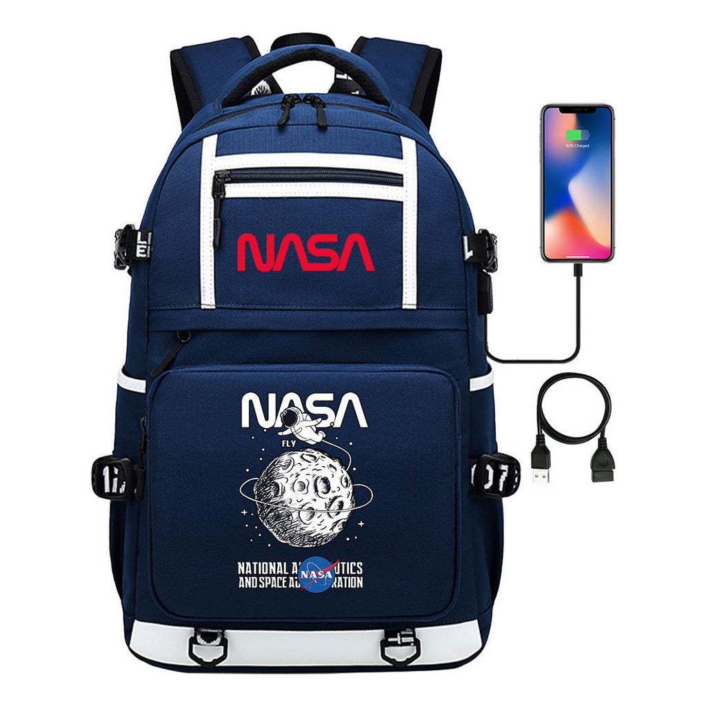 Printed Usb Youth School Bag Backpack Leisure Travel Backpack