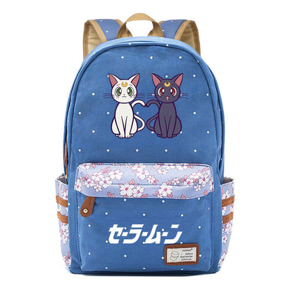 Anime Beauty Girl Warrior Student School Bag Fragmented Flower Boy's And Girl's Leisure Backpack