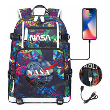 Nasa Fashion Printed Student Backpack With Large Capacity Leisure Travel Backpack