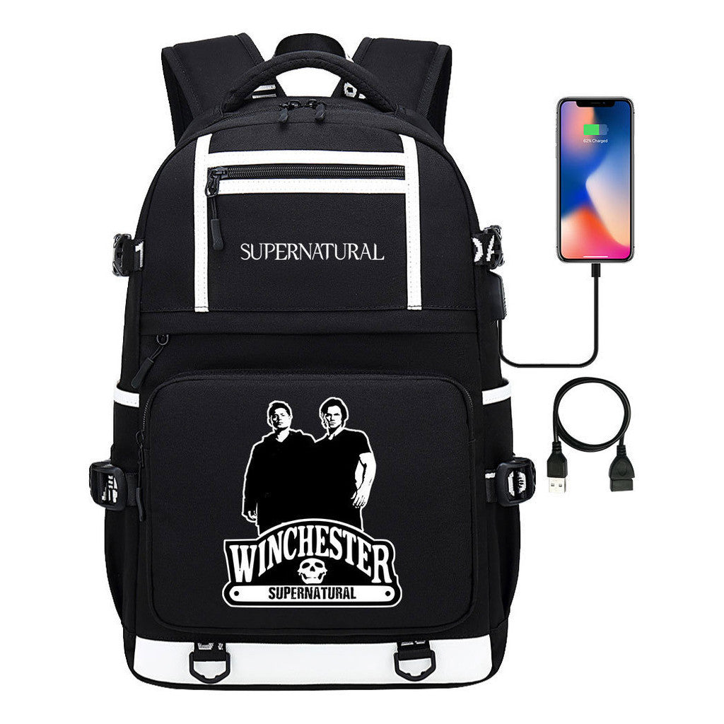Evil Power Usb Youth Student School Bag Men's And Women's Backpack Leisure Travel Backpack
