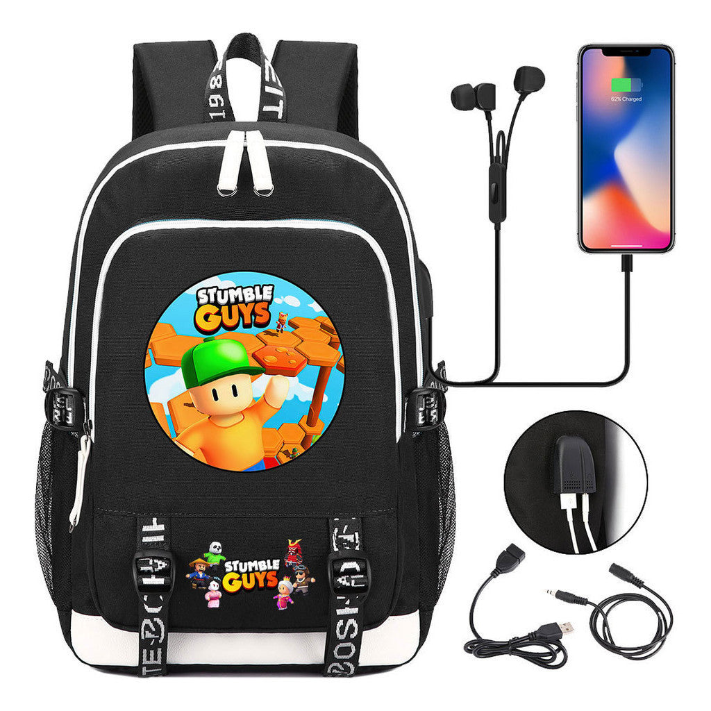 Printed Youth School Bag Usb Casual Backpack Travel Backpack
