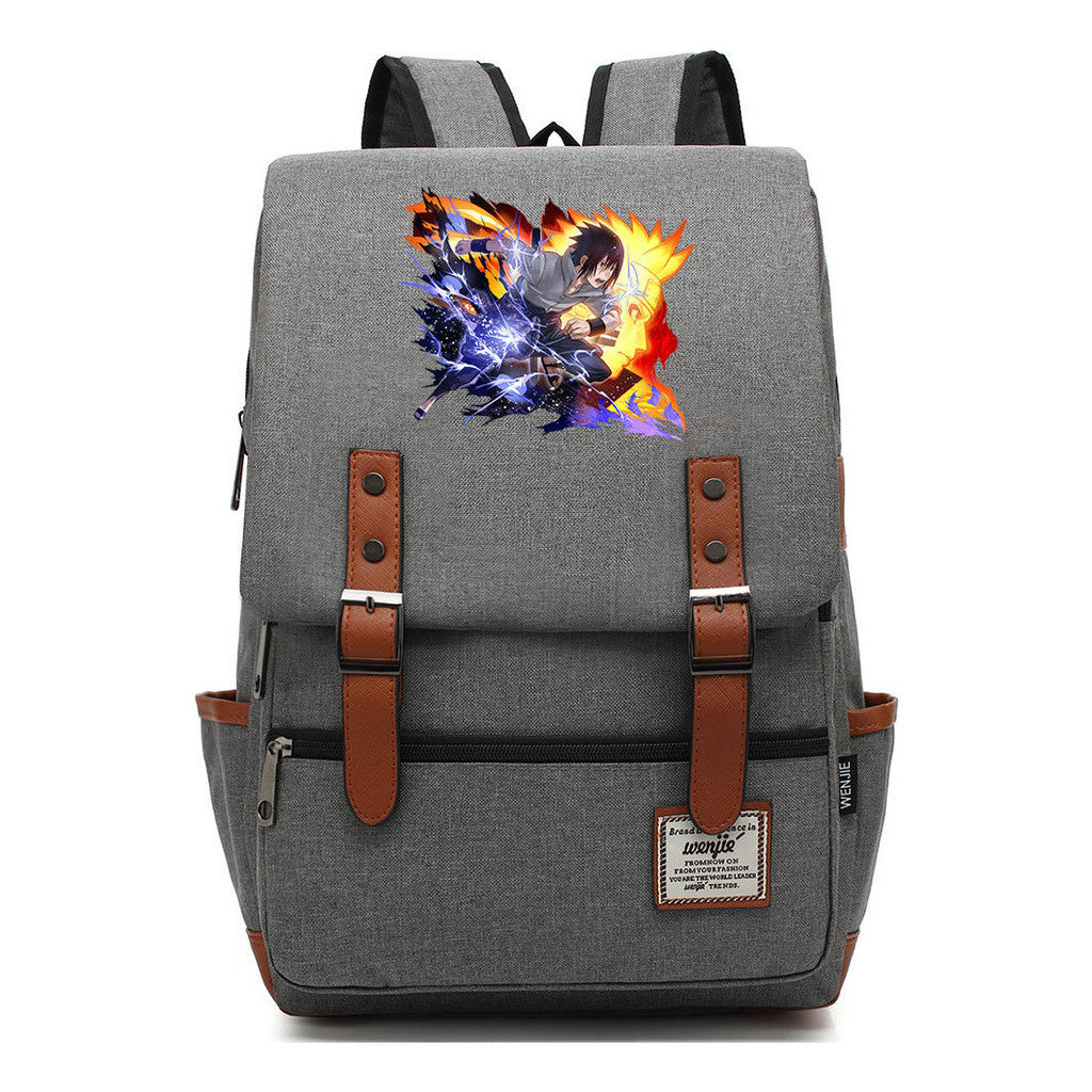 Naruto Printed Student Backpack For Men And Women, Casual Belt Buckle, Classic Backpack
