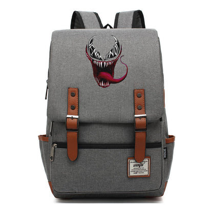 Printed Youth Student School Bag Casual Belt Buckle Classic Backpack