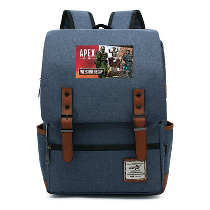 Printed Teenage Student Backpack For Men And Women With Casual Belt Buckle Classic Backpack